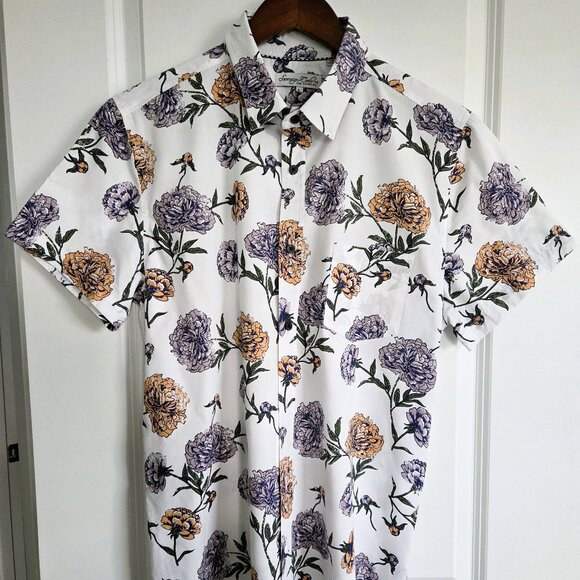 Sovereign Codes Los Angeles Large Floral Short Sleeve Button Down Shirt - Picture 1 of 3